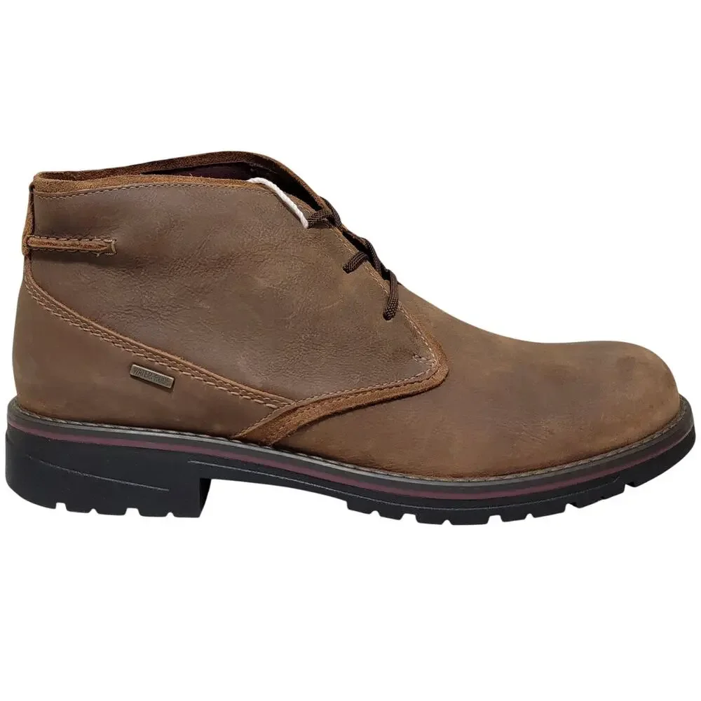 Clarks Morris Peak Waterproof Chukka Boots Size US 7.5M Dark Tan Brown Leather